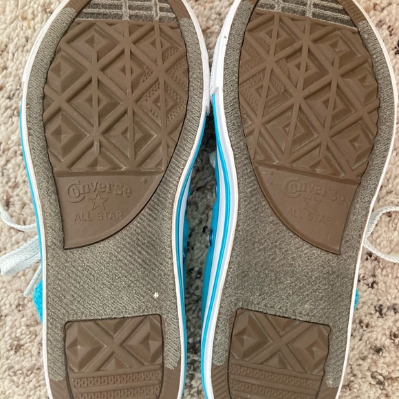 Converse All Star Chuck Taylor hight top metallic blue junior sneaker used Sz 3 - Picture 5 of 10